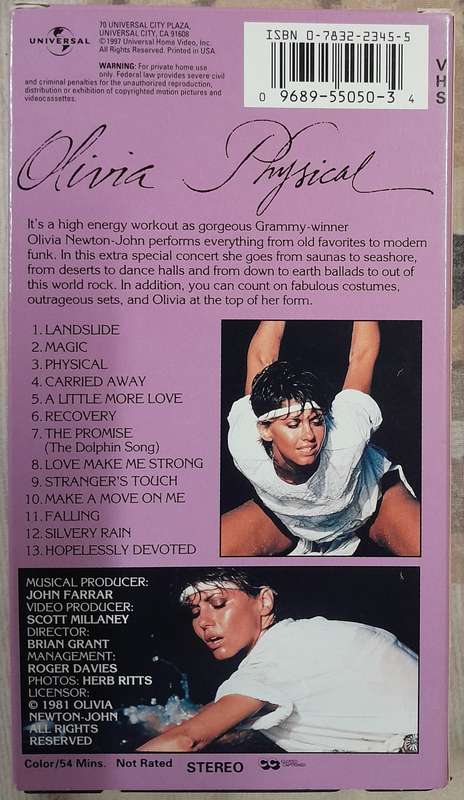 Olivia Newton-John "Physical" VHS (NTSC format)