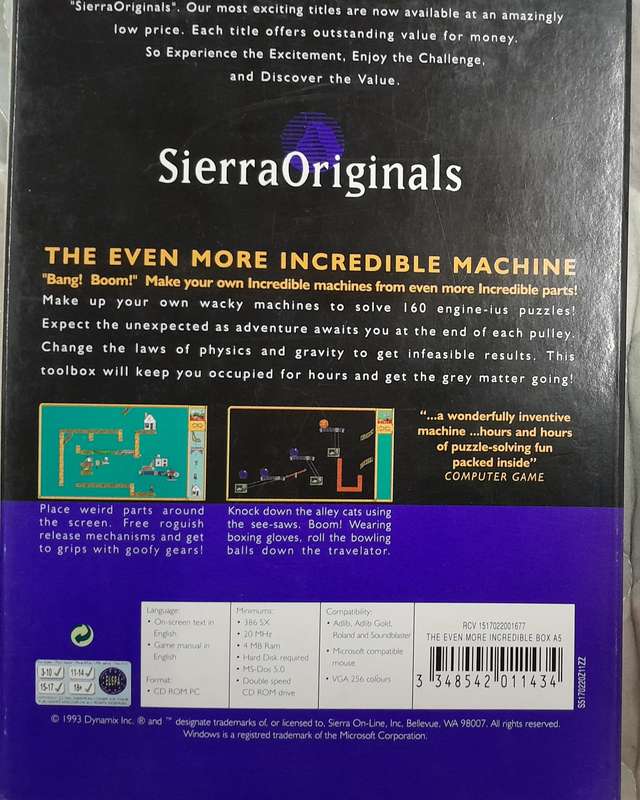 The Even More Incredible Machine PC Game (Sierra Originals)
