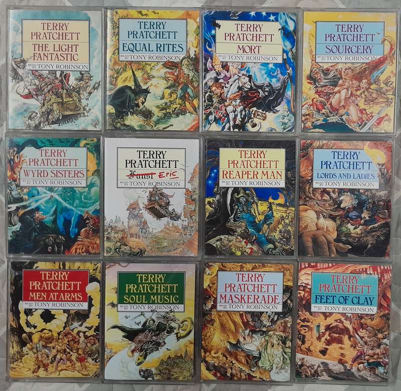 Terry Pratchett - set of 13 Discworld novels as audio books (2 tapes per book for 12 and 8 for 1)