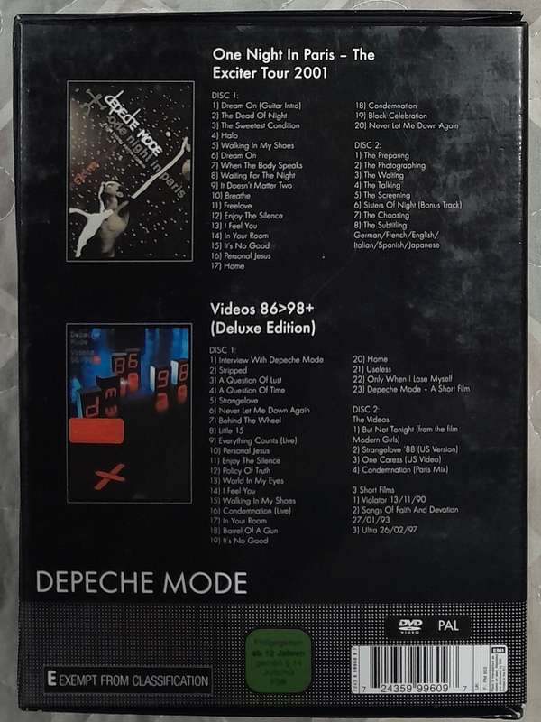 Depeche Mode Limited Edition 2 DVD Box Set (One Night in Paris / The Videos 86 - 98)