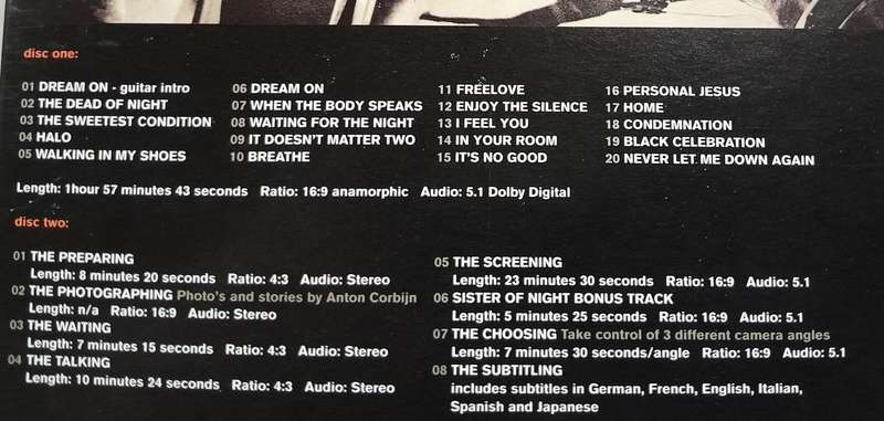 Depeche Mode Limited Edition 2 DVD Box Set (One Night in Paris / The Videos 86 - 98)