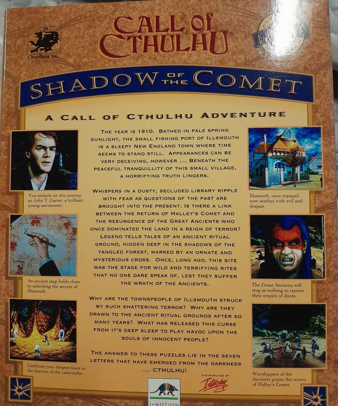 Shadow of the Comet Big Box PC Adventure Game (Call of Cthulu) bundled with Official Strategy Guide