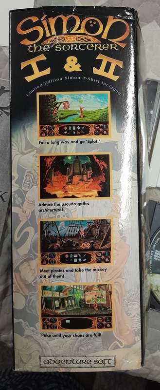 Simon the Sorcerer 1 and 2 PC Big Box Adventure Game Set with T-Shirt
