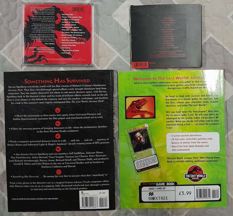 Jurassic Park and The Lost World 2CD Bundle with 2 Books
