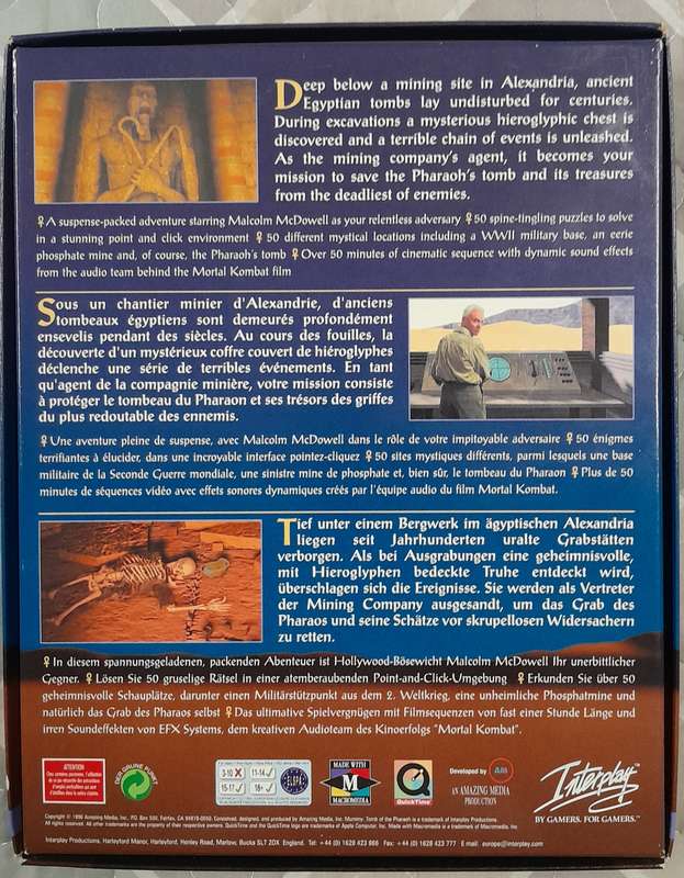 Mummy - Tomb of the Pharaoh PC Big Box Adventure Game
