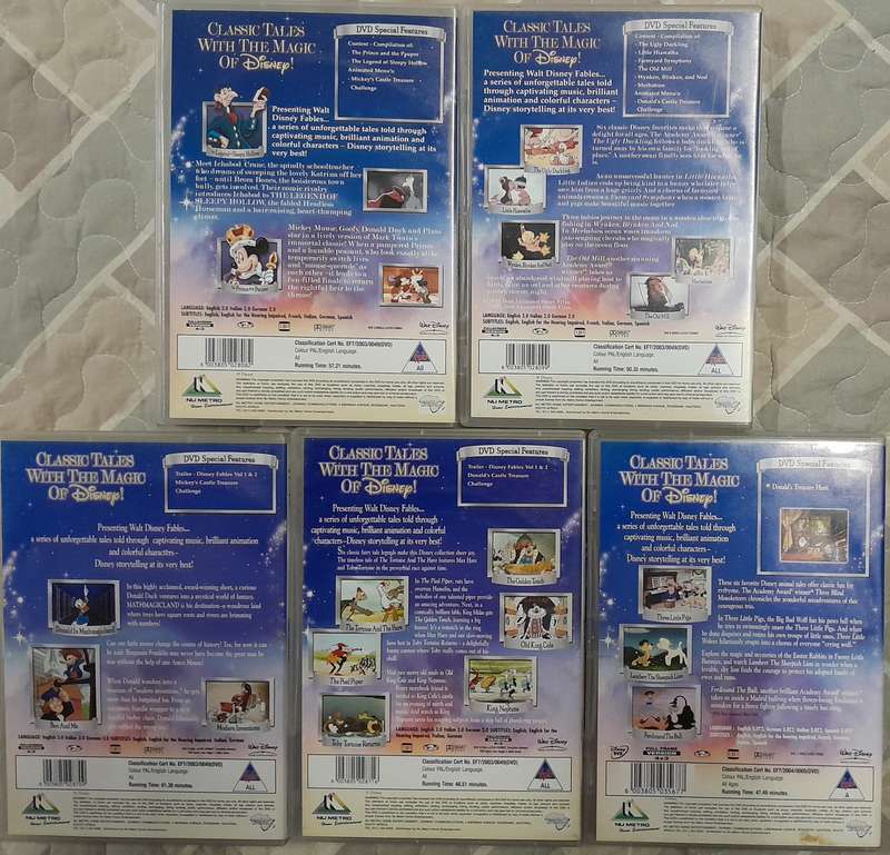 Disney Fables volumes 1 to 5 DVD bundle