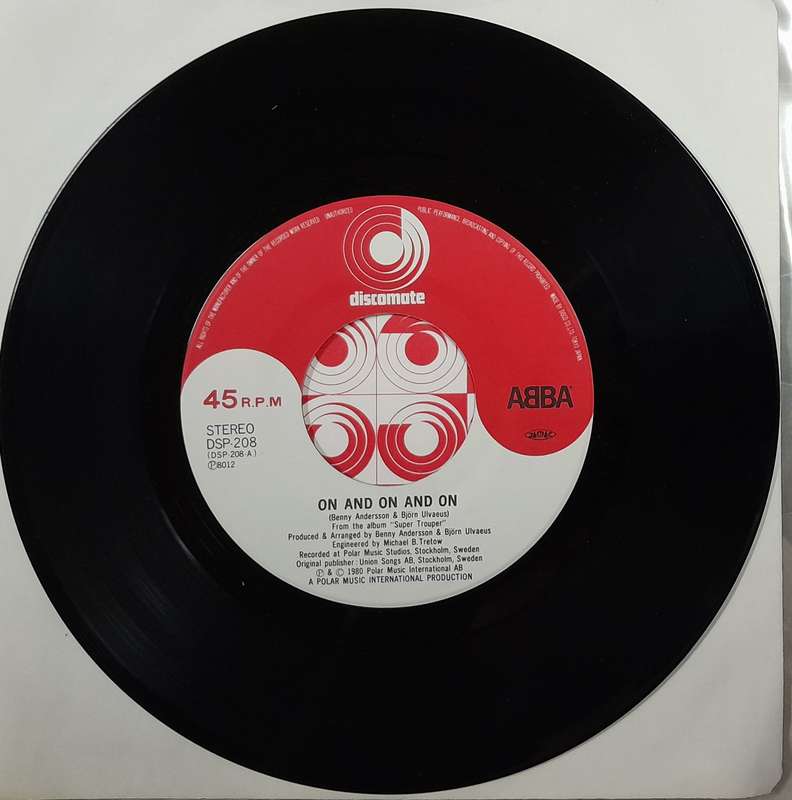 ABBA - On and On and On 7" single (Japanese pressing)