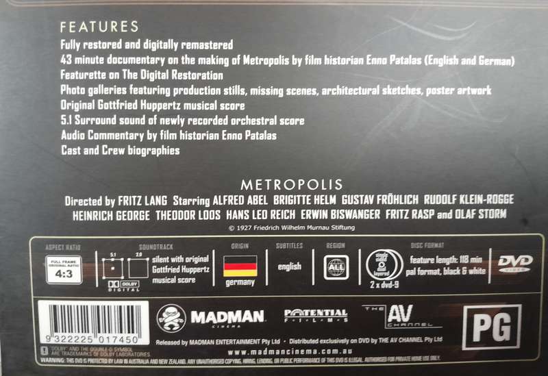 Fritz Lang's Metropolis - 2 Disc Special Edition DVD