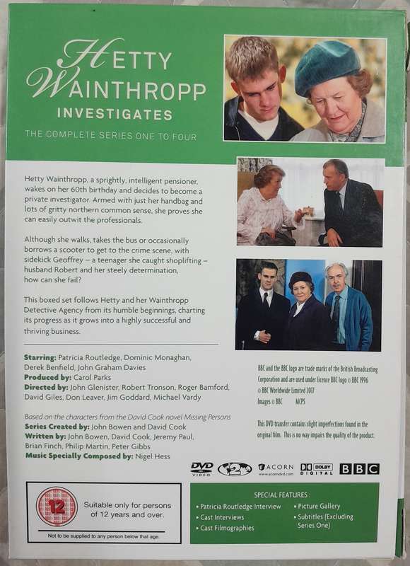 Hetty Wainthropp Investigates - Complete series 1 to 4 DVD set