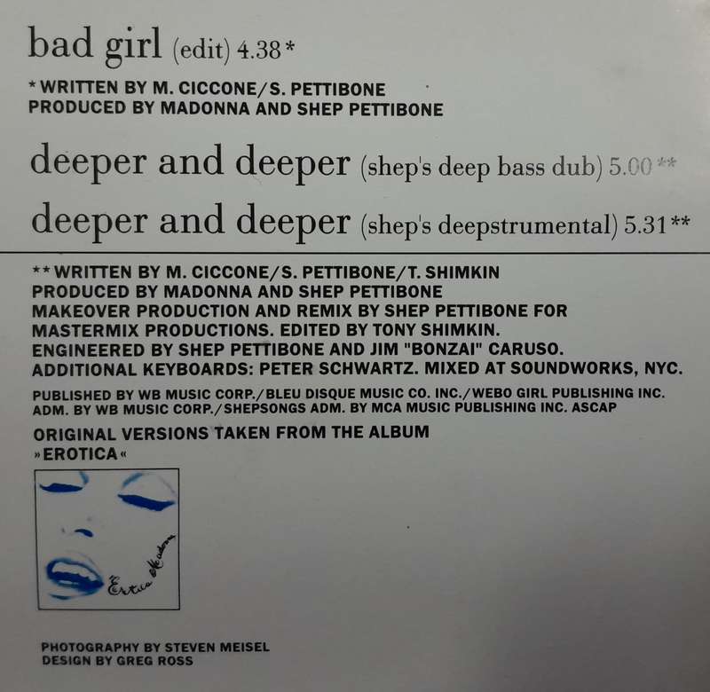 Madonna - Bad Girl CD Single