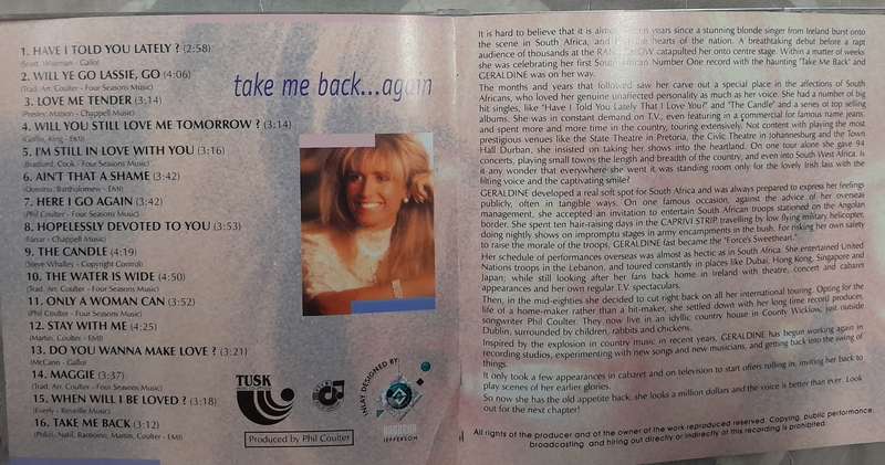 Geraldine - Take Me Back ... Again  / The Best of CD
