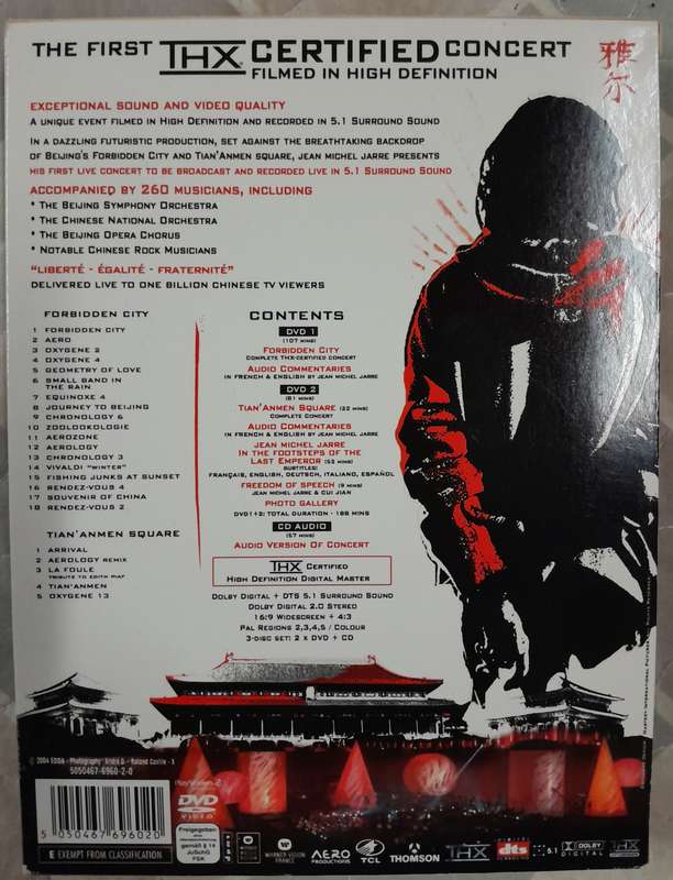 Jean Michel Jarre - "Jarre In China" 2DVD plus 1 CD set (Live in the Forbidden City and Tian'Anmen)