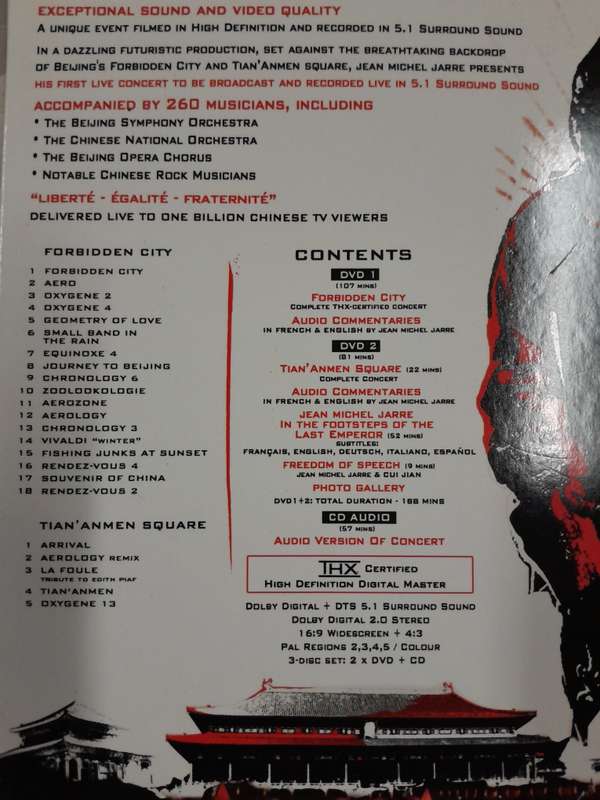 Jean Michel Jarre - "Jarre In China" 2DVD plus 1 CD set (Live in the Forbidden City and Tian'Anmen)