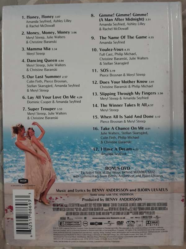 Mamma Mia! - Limited Edition Movie Soundtrack CD/DVD  A5 book pack (ABBA)
