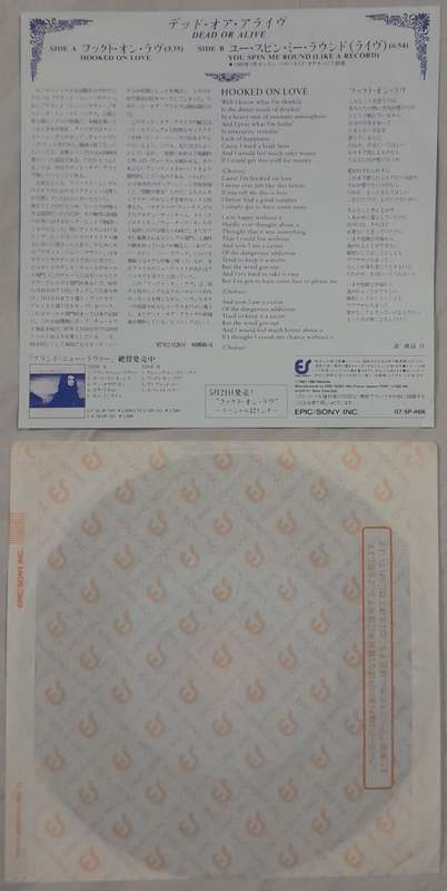 Dead or Alive - Hooked on Love 7" single (Japanese pressing)