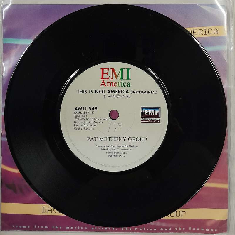 David Bowie / Pat Metheny Group - This Is Not America 7" single (theme The Falcon and the Snowman)