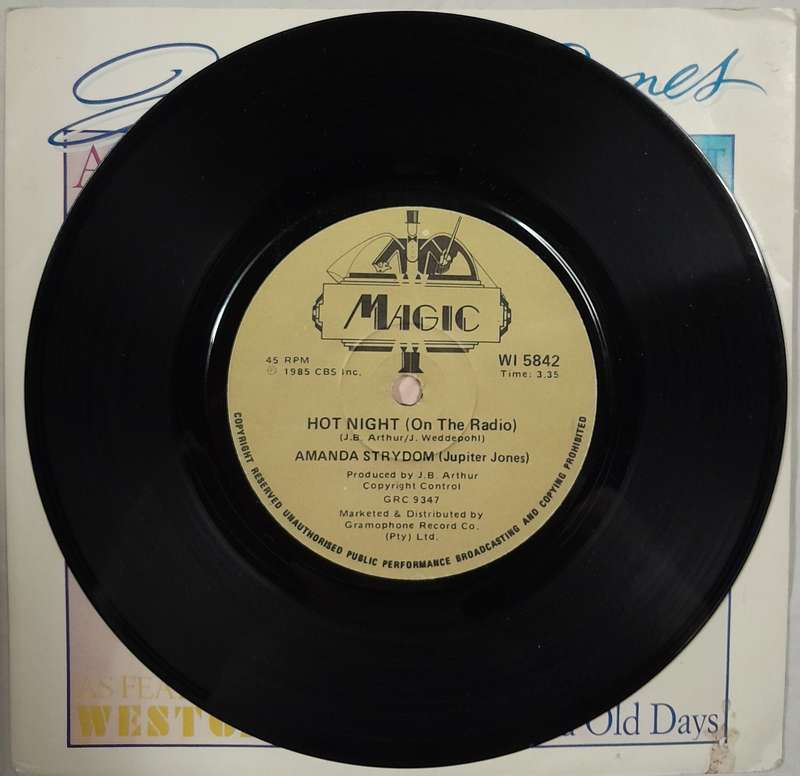 Amanda Strydom (Jupiter Jones) - Hot Night (On the Radio) 7" single (from the tv series Westgate)