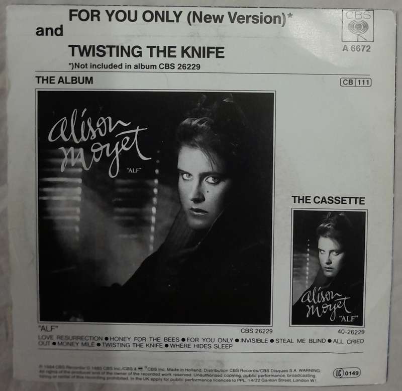 Alison Moyet - For You Only (new version) 7" single