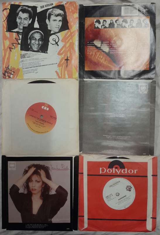 6 x 7" singles bundle Jennifer Rush, Madonna, Paul Young, Culture Club