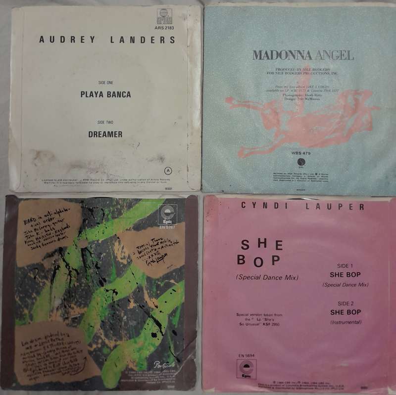 4 x 7" single bundle (Cyndi Lauper, Madonna, Audrey Landers)