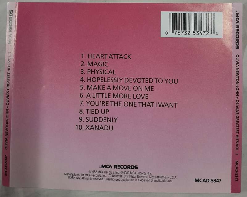Olivia Newton-John - Greatest Hits Volume 2 CD