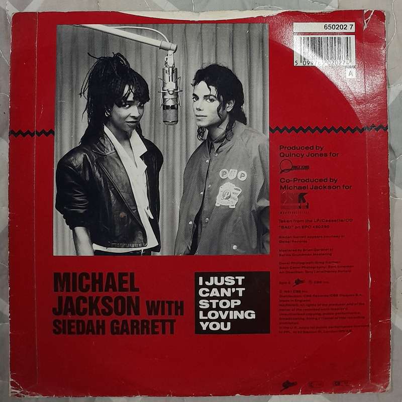 Michael Jackson - I Just Can't Stop Loving You (with Siedah Garrett) 7" single (Uk pressing)