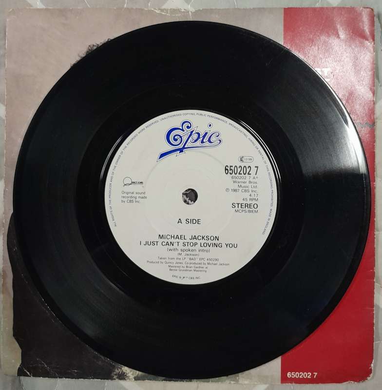 Michael Jackson - I Just Can't Stop Loving You (with Siedah Garrett) 7" single (Uk pressing)