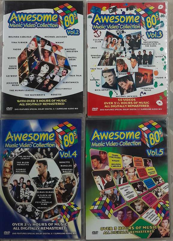 Awesome 80's Volumes 2,3,4 and 5 DVD bundle (5 discs)