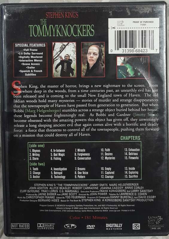 The Tommyknockers DVD (Stephen King, complete miniseries)