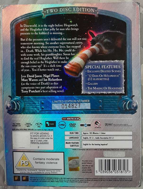 Hogfather DVD (2 disc Limited and Numbered edition) (Terry Pratchett, Discworld)