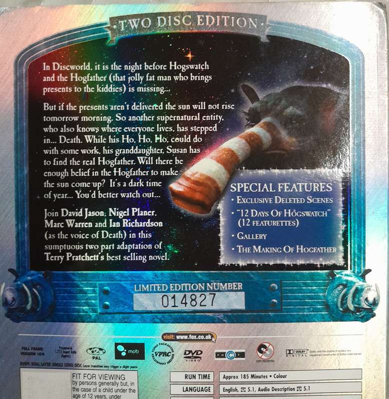 Hogfather DVD (2 disc Limited and Numbered edition) (Terry Pratchett, Discworld)