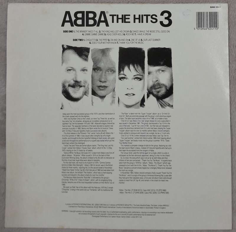ABBA - The Hits 3 LP 1988 UK release)