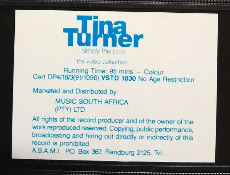 Tina Turner - Simply the Best - The Video Collection (VHS cassette)