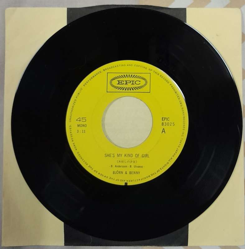 Bjorn and Benny - She's My Kind Of Girl 7" single (Japanese pressing) ABBA