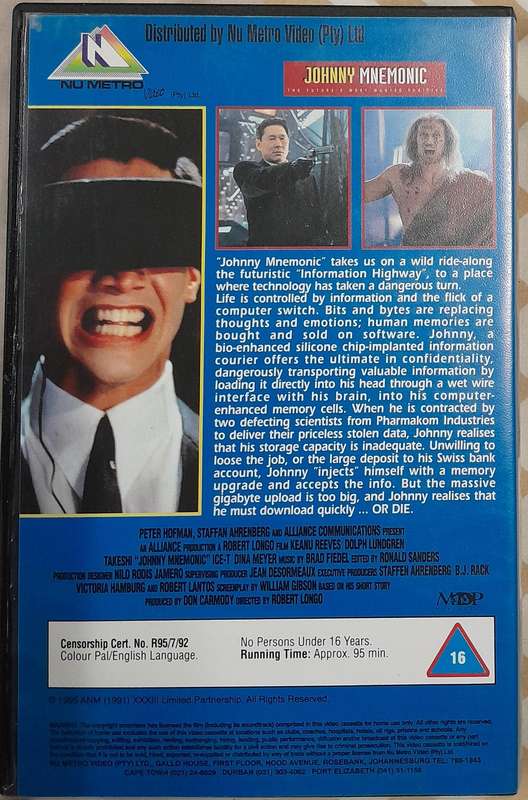 Johnny Mnemonic VHS (Keanu Reeves)