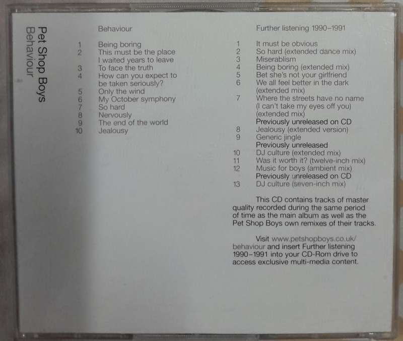 Pet Shop Boys - Behaviour (Further Listening 2CD set)