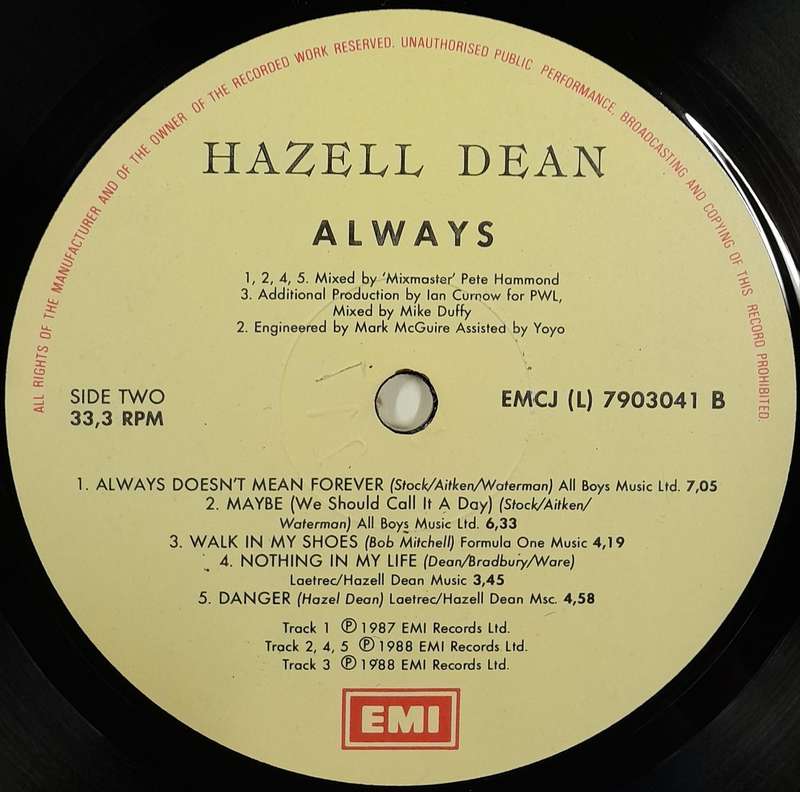 Hazell Dean - Always LP