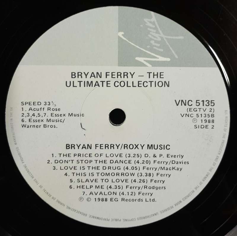 Bryan Ferry - The Ultimate Collection LP (with Roxy Music)