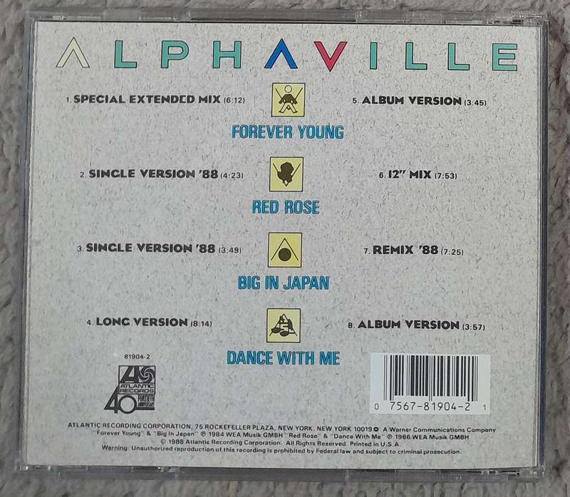 Alphaville - The Singles Collection CD (1988 USA compilation)