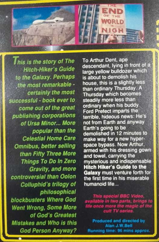 The Hitch Hiker's Guide To The Galaxy VHS set (Douglas Adams)