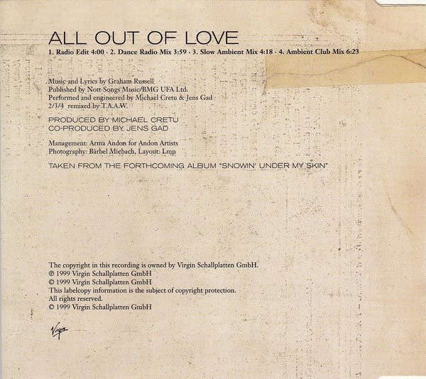 Andru Donalds - All Out Of Love CDsingle