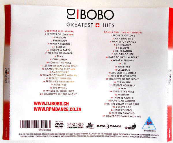 DJ Bobo - Greatest Hits (CD and DVD set)
