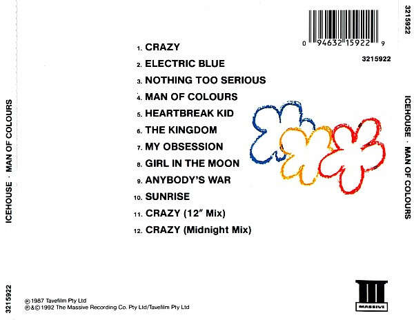 Icehouse - Man of Colours CD (1987 album incl Electric Blue and Crazy with bonus tracks)