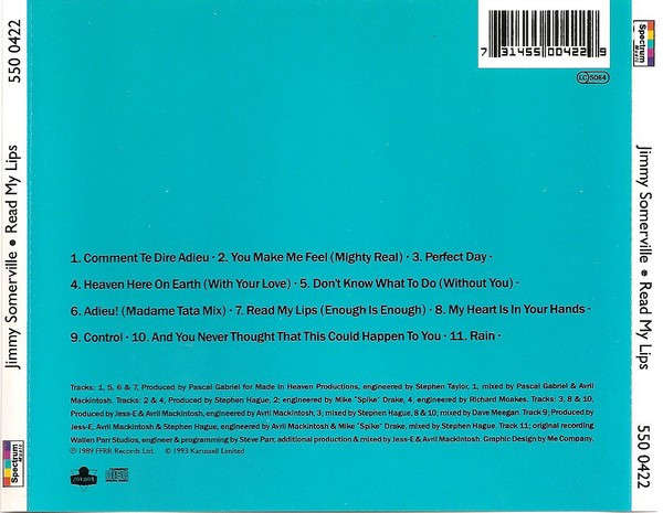 Jimmy Somerville - Read My Lips CD (Bronski Beat, Communards)