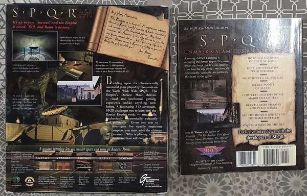 SPQR pc game in Big Box together with official Strategy Guide