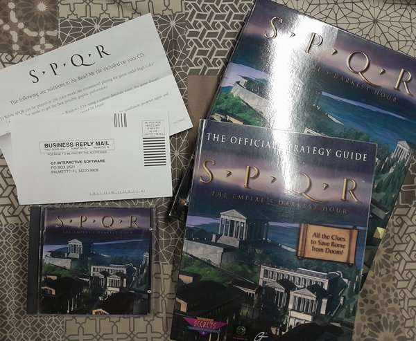 SPQR pc game in Big Box together with official Strategy Guide