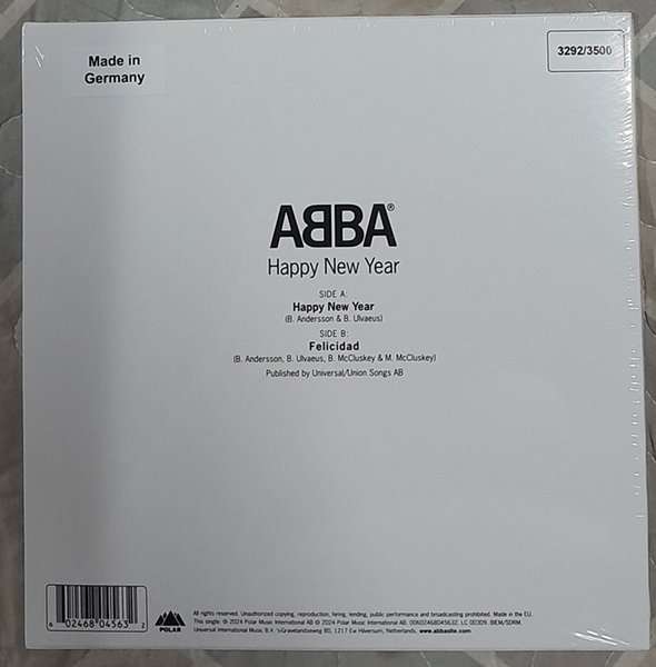 ABBA - Happy New Year 2025 7" single (limited numbered edition, coloured vinyl) SEALED