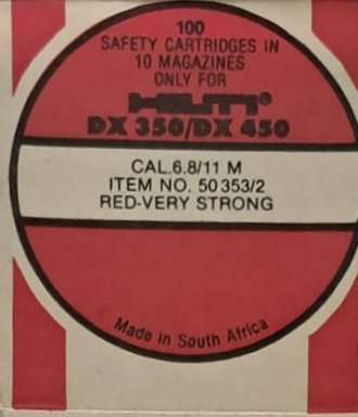 Box of Red Hilti Caps for Nail Guns or Trip Wires