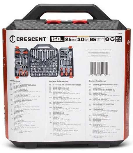 CRESCENT CTK150 150 piece Professional Tool Set