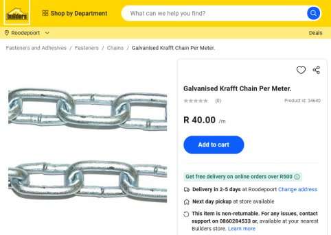 30 Metres Galvanised Chain